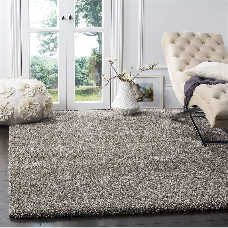 Bowery Hill Transitional Polypropylene Gray Shag Rug - 5'1