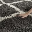 Bowery Hill Contemporary Polypropylene Dark Gray Shag Rug - 8' x 10'
