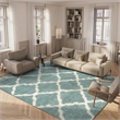 Bowery Hill Transitional Polypropylene Light Blue Shag Rug - 8' x 10'