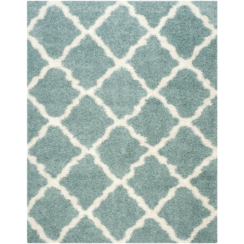 Bowery Hill Transitional Polypropylene Light Blue Shag Rug - 8' x 10'