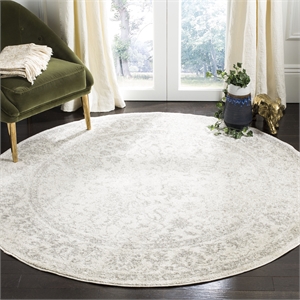 Bowery Hill Modern / Contemporary Fabric 4' Round Power Loomed Rug