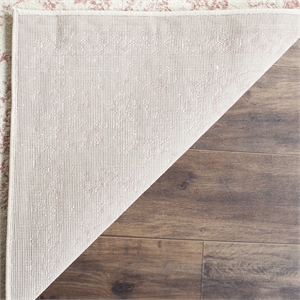 Bowery Hill Contemporary 3' X 5' Power Loomed Rug in Ivory and Rose