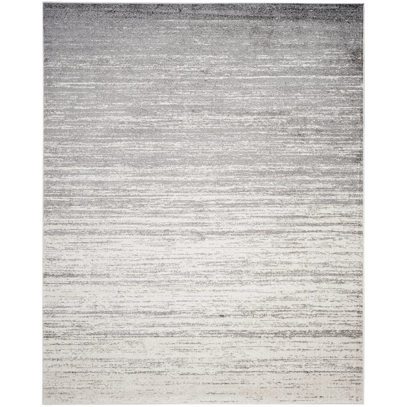 Bowery Hill Contemporary 10' X 14' Power Loomed Rug in Ivory and Silver