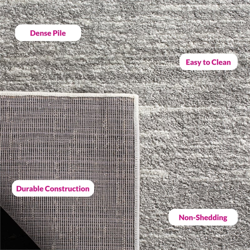 Bowery Hill Contemporary 10' X 14' Power Loomed Rug in Ivory and Silver