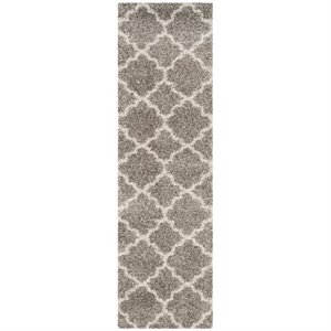 Bowery Hill Contemporary 9' X 12' Power Loomed Rug in Gray and Ivory