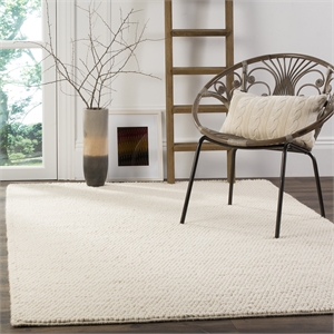 Bowery Hill Contemporary Wood 5' X 8' Hand Tufted Rug in Ivory