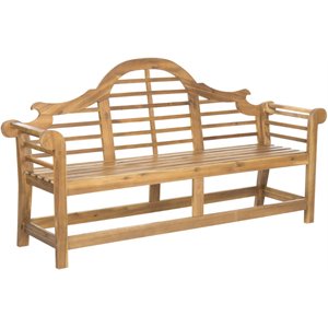 Bowery Hill Contemporary Wood Classic Garden Bench in Teak Finish