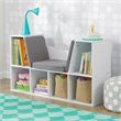 Bowery Hill Contemporary 6 Cubby Bookcase with Reading Nook in White