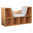 Bowery Hill Contemporary 6 Cubby Bookcase with Reading Nook in Natural