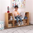 Bowery Hill Contemporary 6 Cubby Bookcase with Reading Nook in Natural