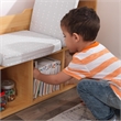 Bowery Hill Contemporary 6 Cubby Bookcase with Reading Nook in Natural