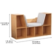 Bowery Hill Contemporary 6 Cubby Bookcase with Reading Nook in Natural