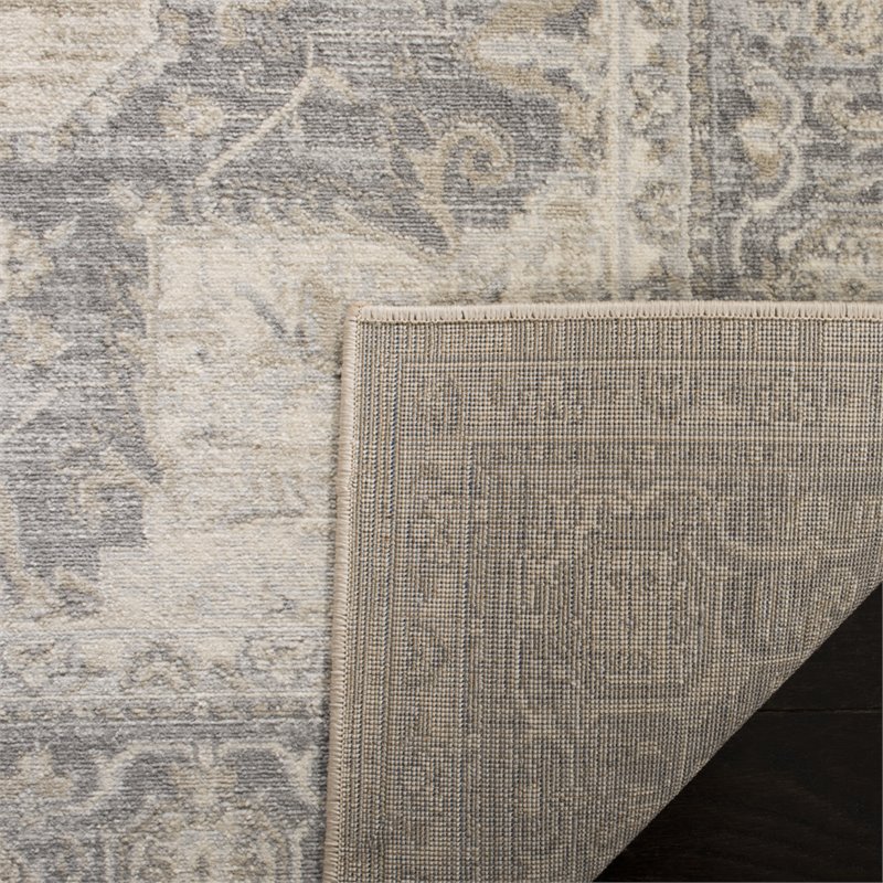 Bowery Hill Contemporary Fabric 10' x 13' Rug in Cream and Gray