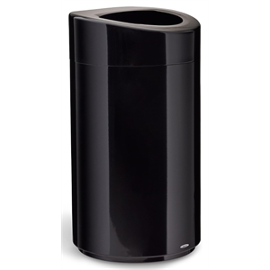 Bowery Hill Contemporary Plastic Open Top Receptacle in Black