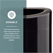 Bowery Hill Contemporary Plastic Open Top Receptacle in Black