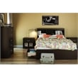 Bowery Hill Contemporary Full Bookcase Headboard in Pure White