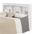 Bowery Hill Contemporary Full Bookcase Headboard in Pure White