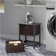 Bowery Hill Transitional Solid Wood Storage Rack w/ 2 Foldable Baskets - Black