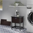 Bowery Hill Transitional Solid Wood Storage Rack w/ 2 Foldable Baskets - Black