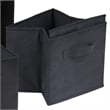 Bowery Hill Foldable Transitional Fabric Baskets in Black (Set of 6)
