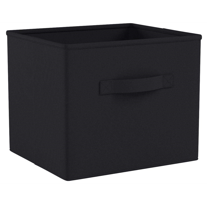 Bowery Hill Foldable Transitional Fabric Baskets in Black (Set of 6)