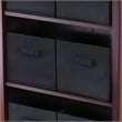 Bowery Hill Foldable Transitional Fabric Baskets in Black (Set of 6)