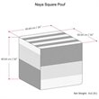 Bowery Hill Contemporary Boho Cube Pouf in Patterned Gray Melange Cotton
