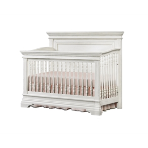 Bowery Hill Traditional Wood Convertible Crib in Brushed White