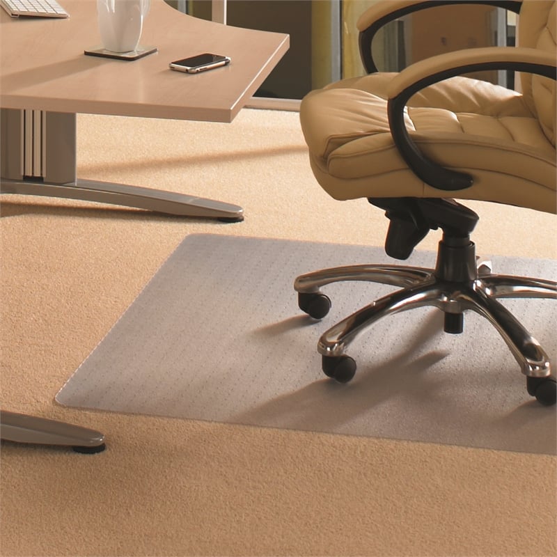 Bowery Hill PVC Rectangle Chair Mat for Carpets Clear Size 36 x 48 inch