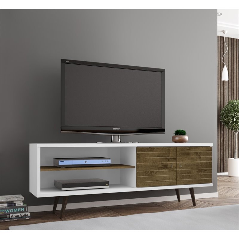 Bowery Hill Wood TV Stand for TVs up to 60