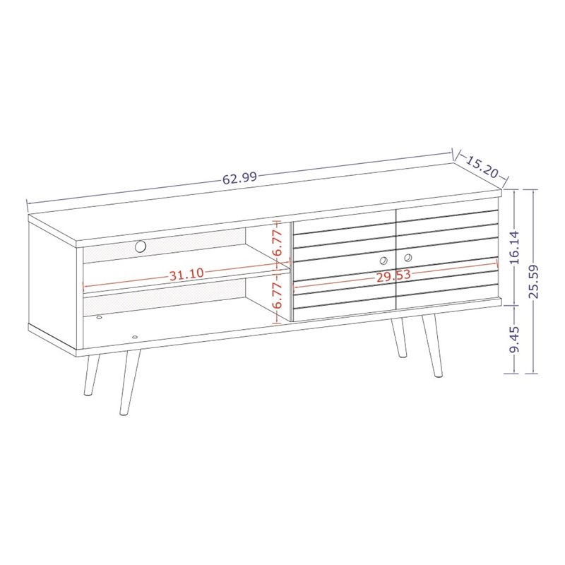 Bowery Hill Wood TV Stand for TVs up to 60
