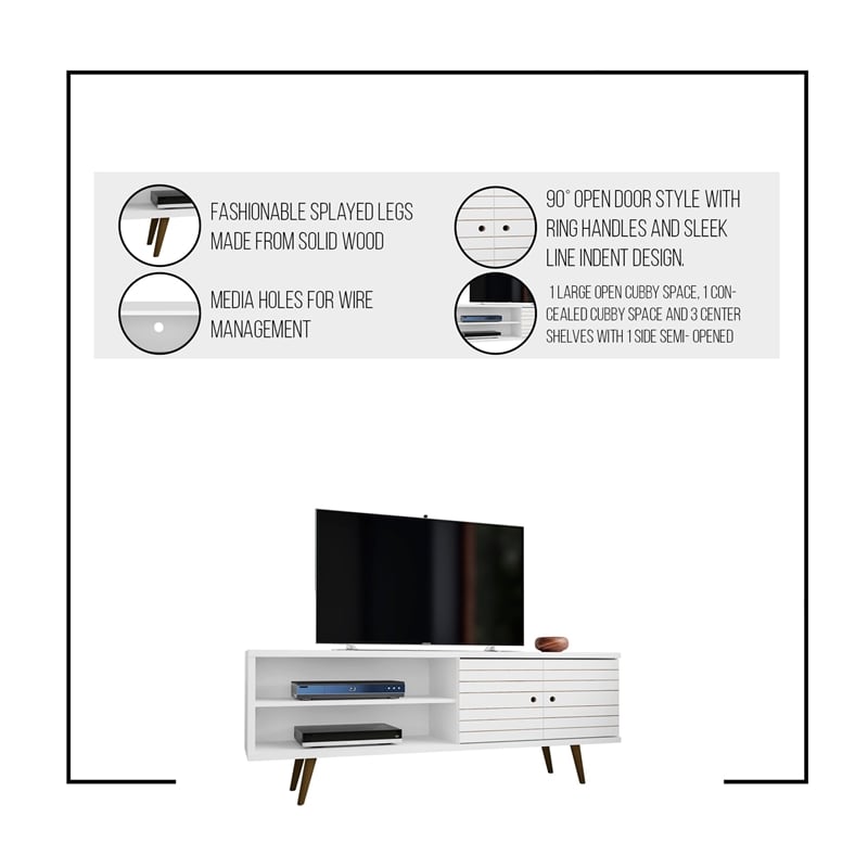 Bowery Hill Wood TV Stand for TVs up to 60