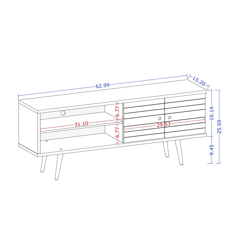 Bowery Hill Wood TV Stand for TVs up to 60