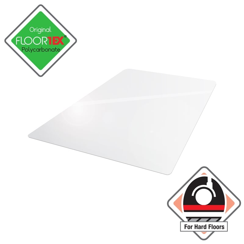 Bowery Hill Polycarbonate Rect Chair Mat for Hard Floor Clear Size 35 x 47 inch