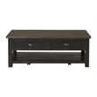 Bowery Hill Solid Wood 2 Drawer Coffee Table Black and Brown