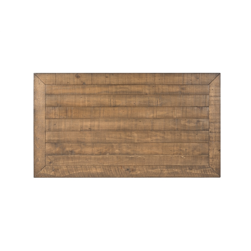 Bowery Hill Contemporary Solid Wood 2 Drawer Coffee Table Natural Brown