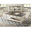 Bowery Hill Wood 2 Drawer Coffee Table Cream White and Brown
