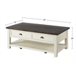 Bowery Hill Wood 2 Drawer Coffee Table Cream White and Brown