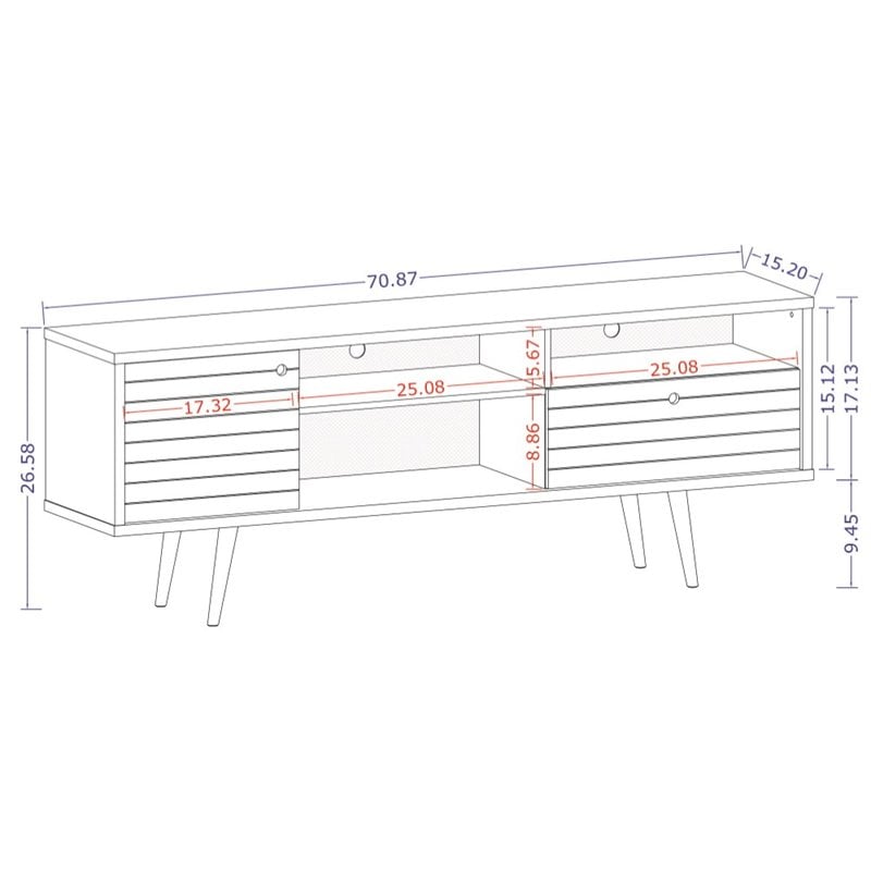 Bowery Hill Mid-Century Wood TV Stand for TVs up to 65