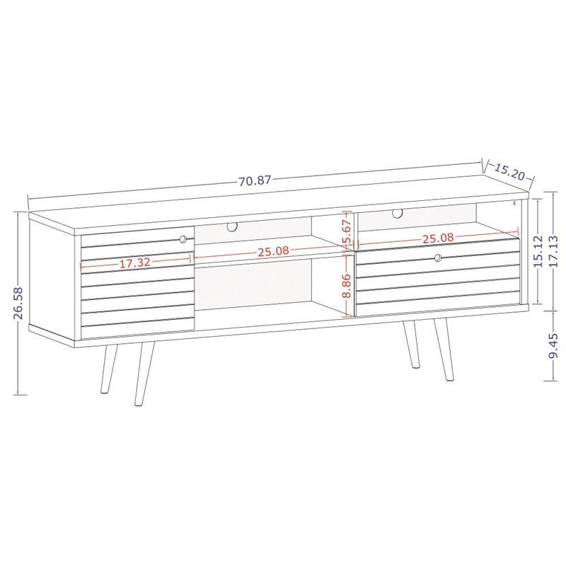 Bowery Hill Mid-Century Wood TV Stand for TVs up to 65
