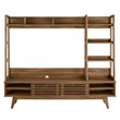 Bowery Hill Particleboard MDF TV Stand Entertainment Center in Walnut Finish
