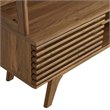 Bowery Hill Particleboard MDF TV Stand Entertainment Center in Walnut Finish