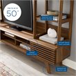 Bowery Hill Particleboard MDF TV Stand Entertainment Center in Walnut Finish