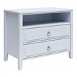 Bowery Hill Contemporary Engineered Wood 2 Drawer Nightstand in Black