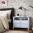 Bowery Hill Contemporary Engineered Wood 2 Drawer Nightstand in Black