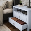 Bowery Hill Contemporary Engineered Wood 2 Drawer Nightstand in Black
