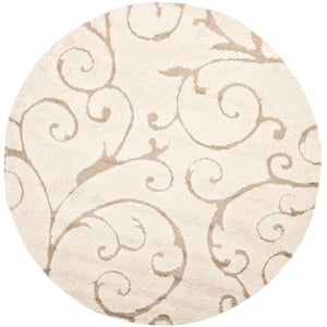 Bowery Hill 4'-0&quot x 4'-0&quot Round Power Loomed Rug in Cream / Beige