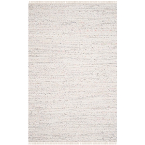 Bowery Hill 6'-0&quot x 9'-0&quot Cotton Hand Woven Rug in Ivory / Multi-Color
