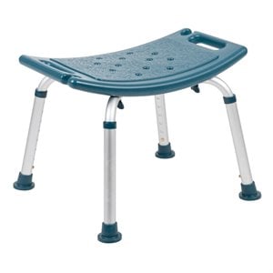 Bowery Hill 19&quot Adjustable Plastic Bath and Shower Stool in Navy