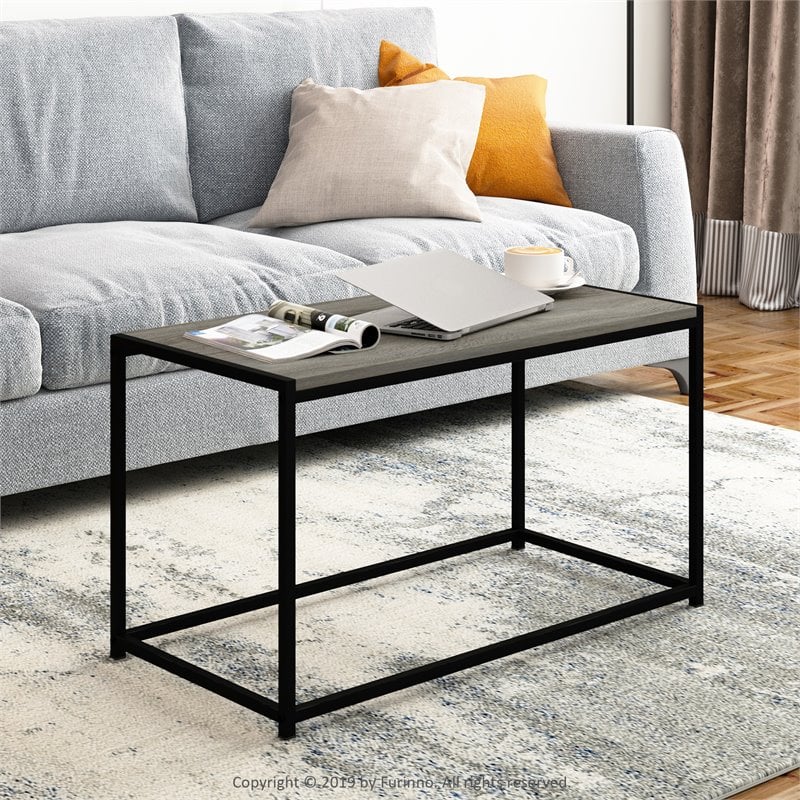Bowery Hill Engineered Wood Living Coffee Table in French Oak Gray